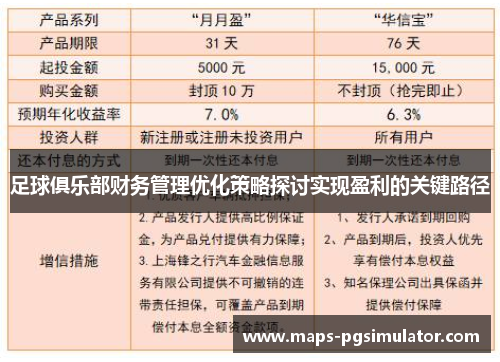 足球俱乐部财务管理优化策略探讨实现盈利的关键路径